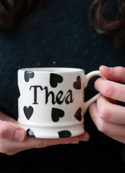 Personalised Black Hearts Small Mug