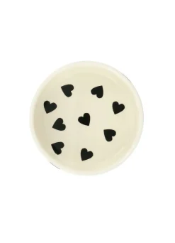 Personalised Black Hearts Small Pet Bowl