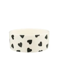 Personalised Black Hearts Small Pet Bowl
