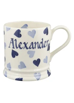 Personalised Blue Hearts Large Mug