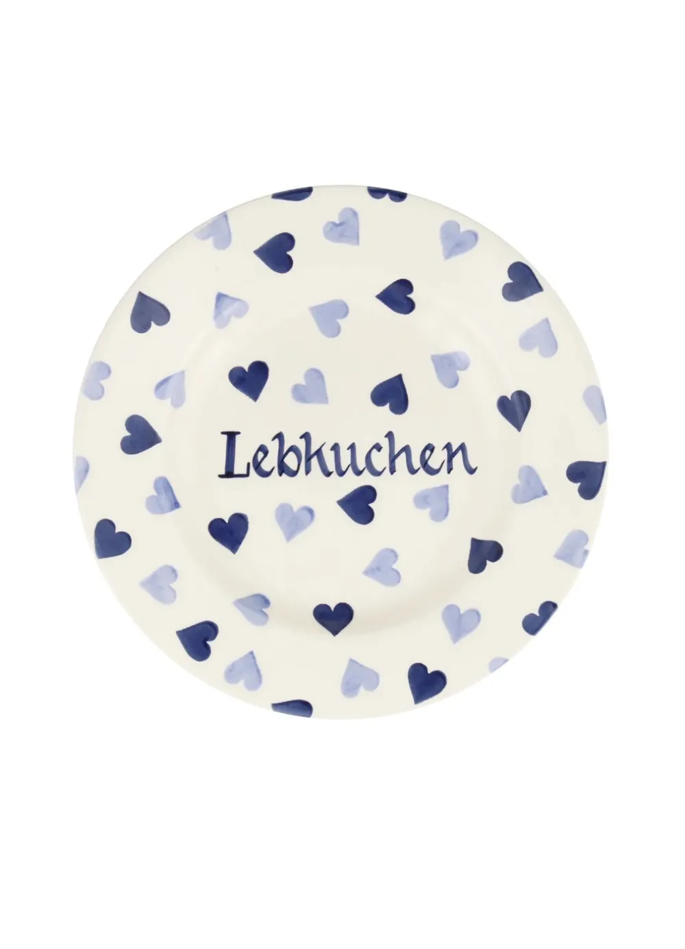 Personalised Blue Hearts Medium Dinner Plate, 8.5 Inch