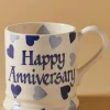 Personalised Blue Hearts 1/2 Pint Mug