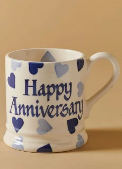 Personalised Blue Hearts 1/2 Pint Mug