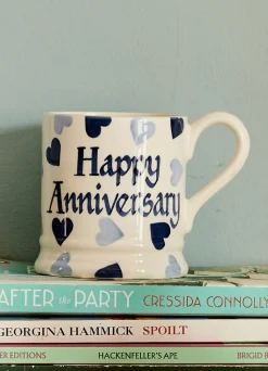 Personalised Blue Hearts 1/2 Pint Mug