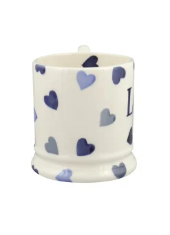 Personalised Blue Hearts 1/2 Pint Mug