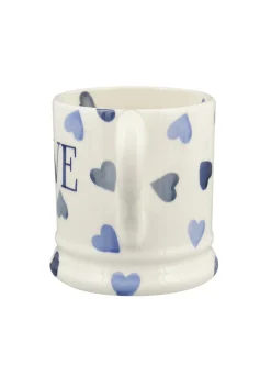 Personalised Blue Hearts 1/2 Pint Mug