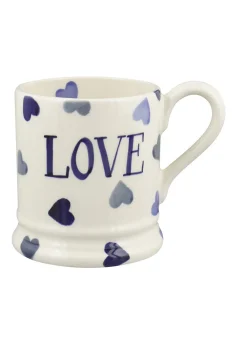 Personalised Blue Hearts 1/2 Pint Mug
