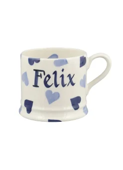 Personalised Blue Hearts Small Mug
