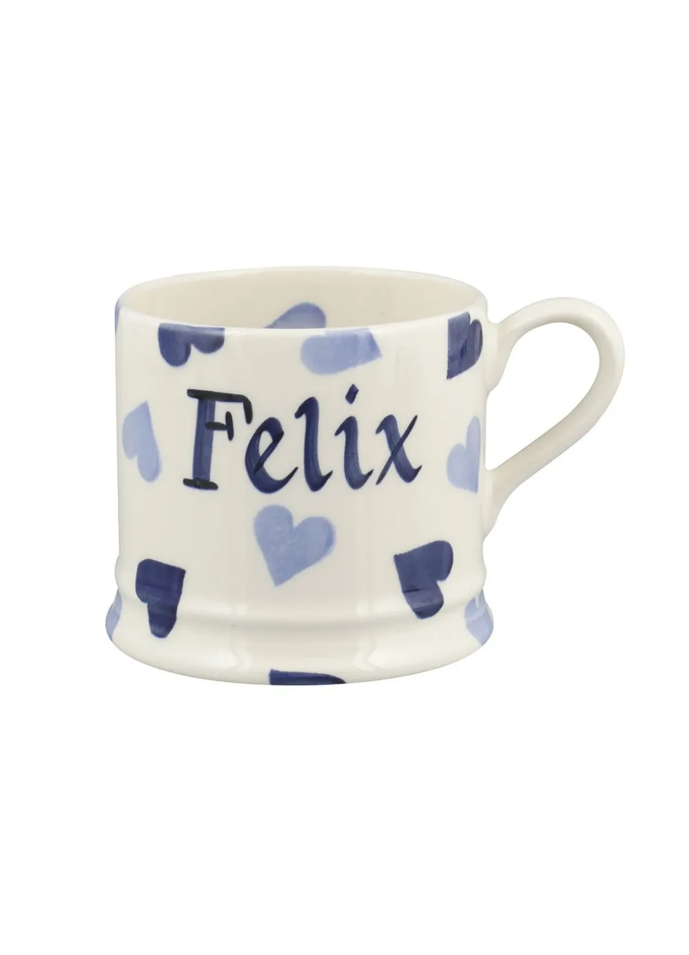 Personalised Blue Hearts Small Mug
