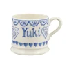 Personalised Blue Sampler Small Mug