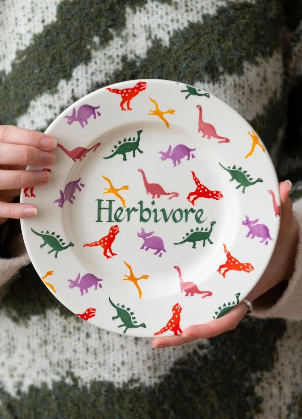 Personalised Dinosaur Medium Dinner Plate, 8.5 Inch