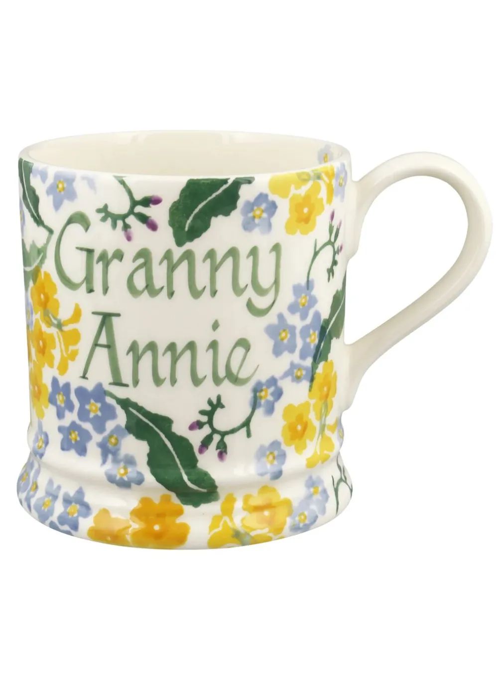 Personalised Forget Me Not & Primrose Large Mug