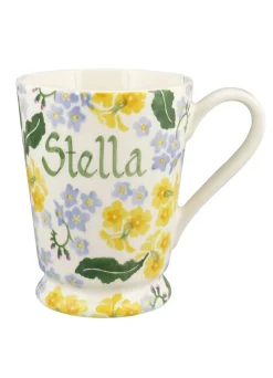 Personalised Forget Me Not & Primrose Cocoa Mug