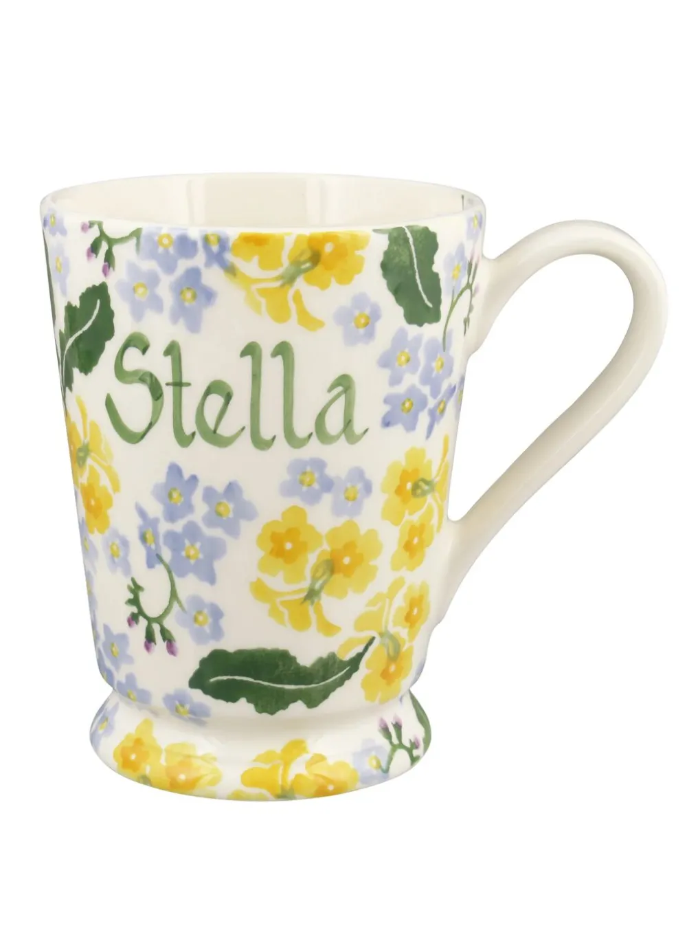 Personalised Forget Me Not & Primrose Cocoa Mug