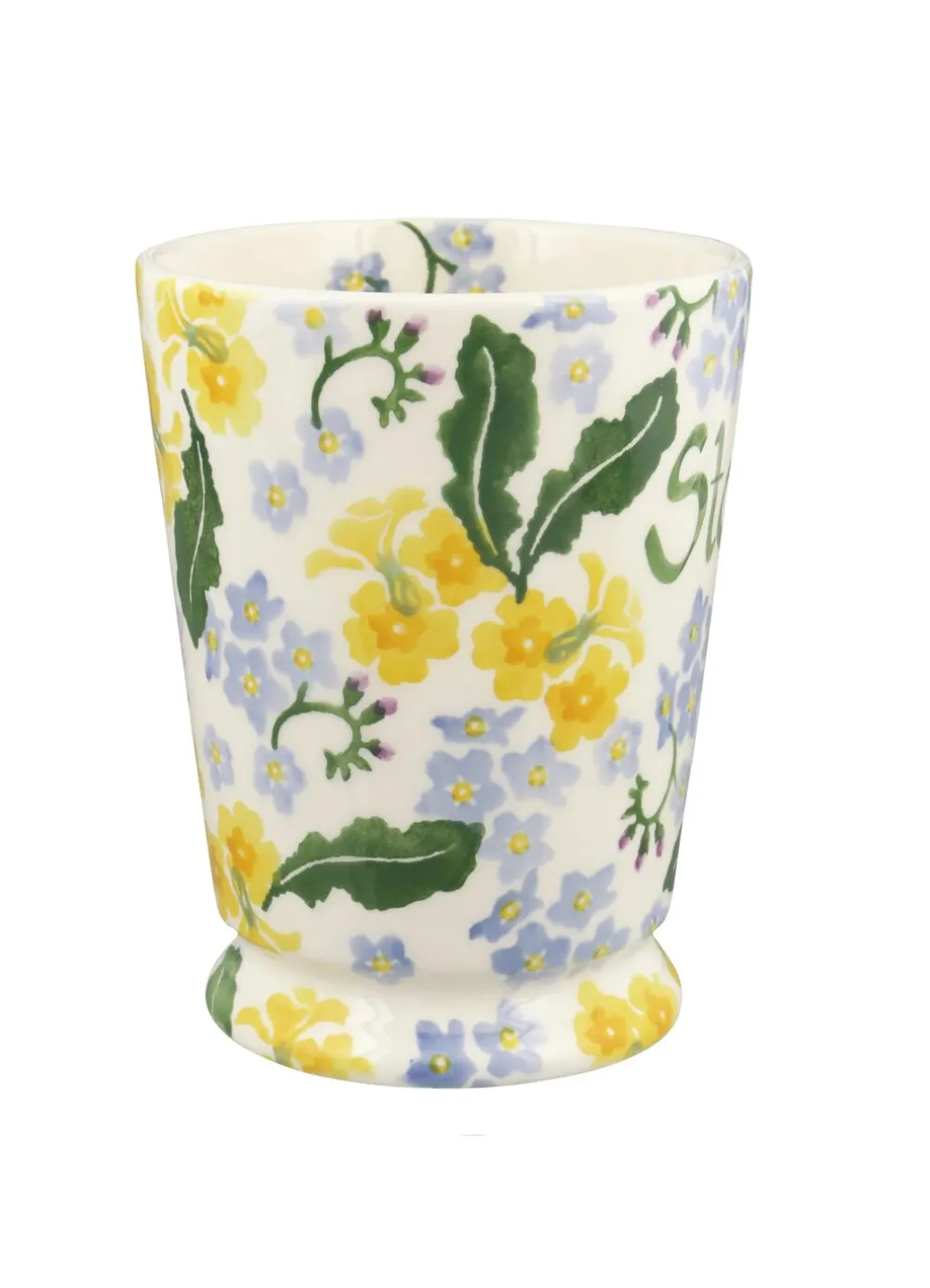 Personalised Forget Me Not & Primrose Cocoa Mug