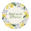 Personalised Forget Me Not & Primrose Medium Dinner Plate, 8.5 Inch