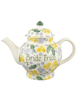 Personalised Forget Me Not & Primrose 4 Mug Teapot