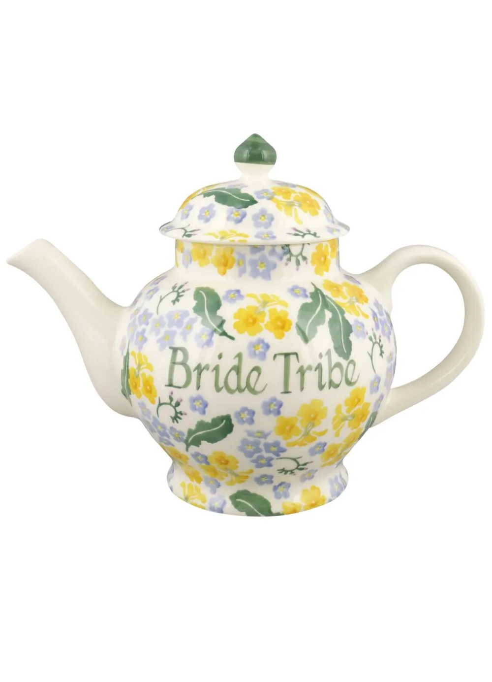 Personalised Forget Me Not & Primrose 4 Mug Teapot