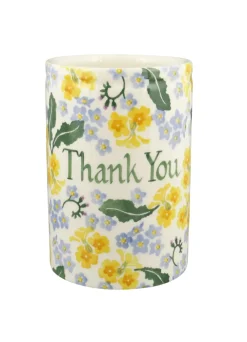 Personalised Forget Me Not & Primrose Medium Vase