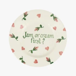 Personalised Little Rose Bud Medium Dinner Plate, 8.5 Inch