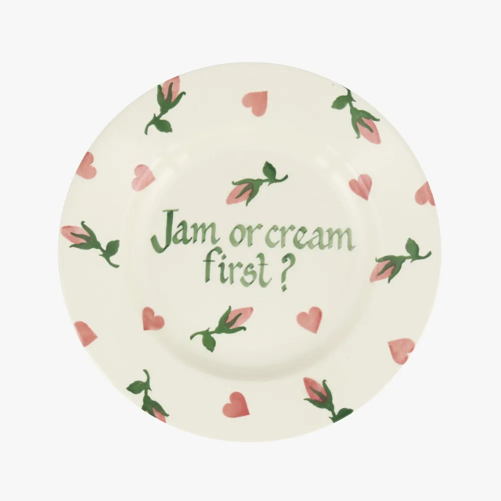 Personalised Little Rose Bud Medium Dinner Plate, 8.5 Inch