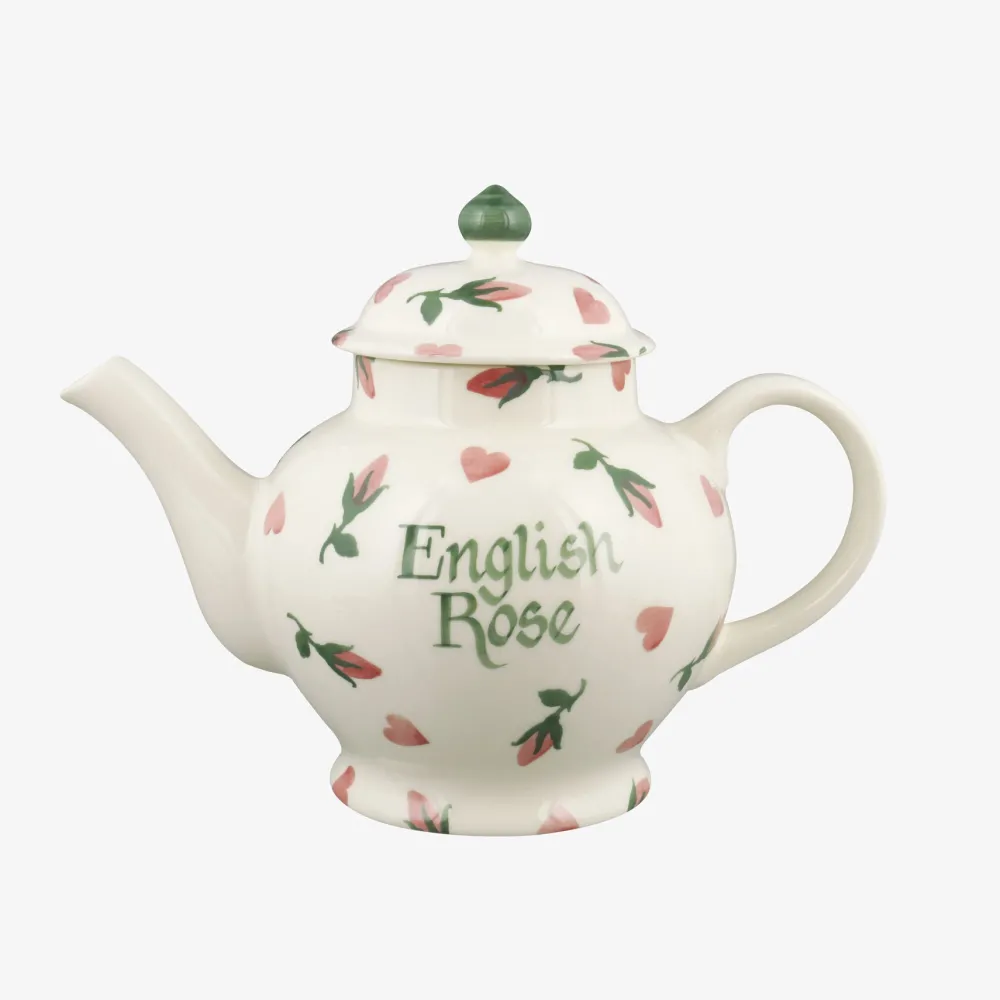 Personalised Little Rose Bud 4 Mug Teapot