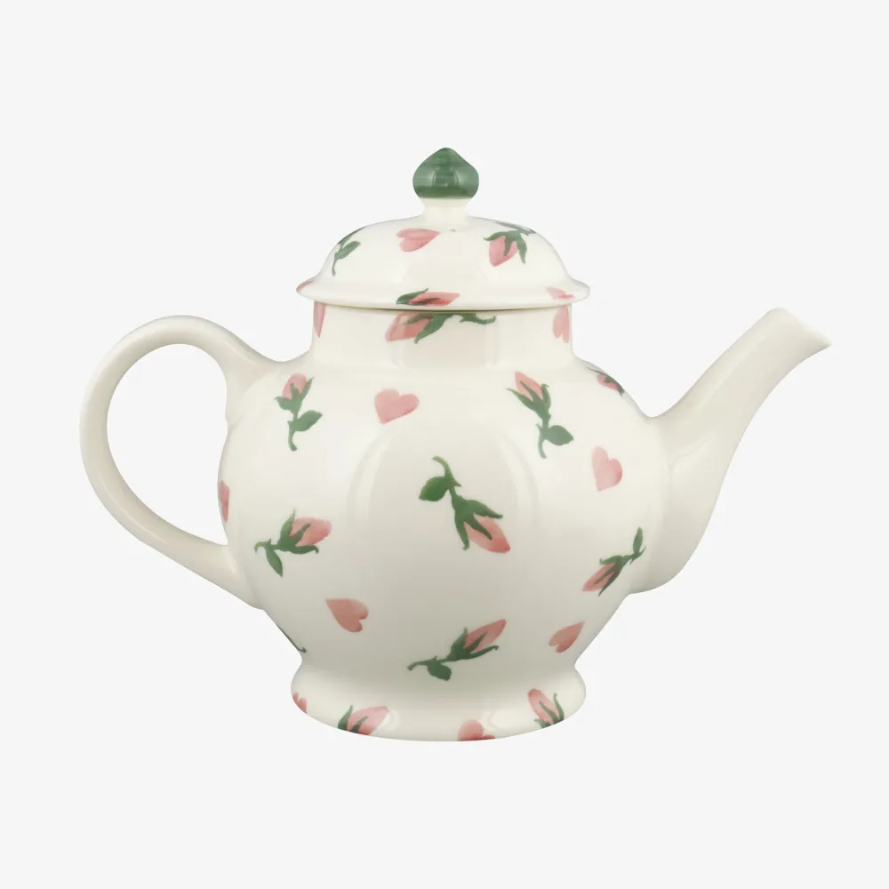 Personalised Little Rose Bud 4 Mug Teapot