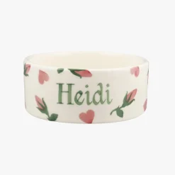 Personalised Little Rose Bud Small Pet Bowl