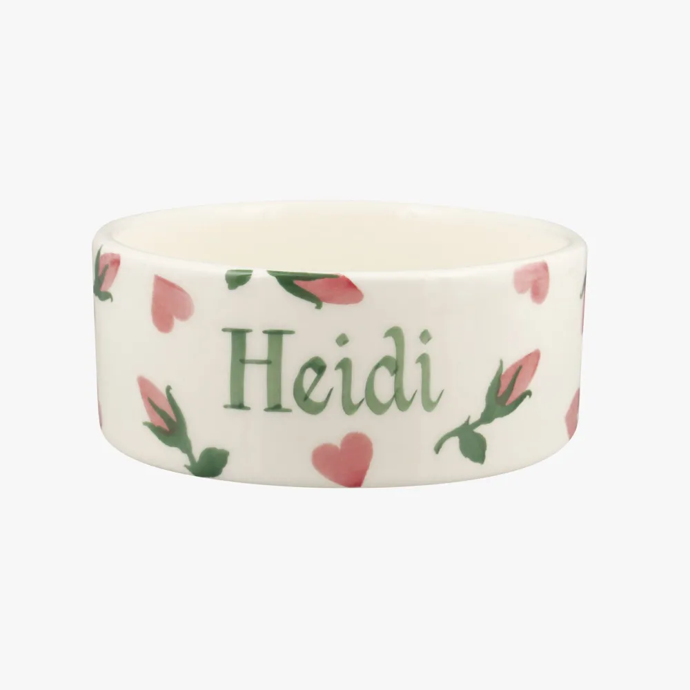 Personalised Little Rose Bud Small Pet Bowl