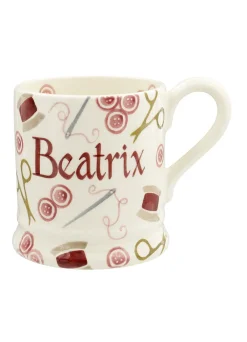 Personalised Pink Crafting 1/2 Pint Mug