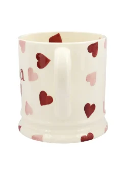 Personalised Pink Hearts Large Mug