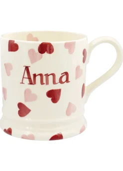 Personalised Pink Hearts Large Mug