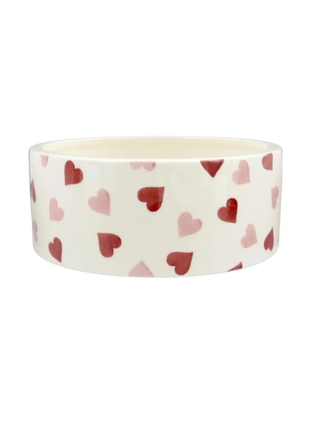 Personalised Pink Hearts Large Pet Bowl