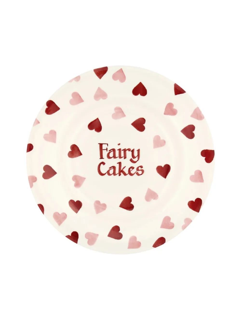 Personalised Pink Hearts Medium Dinner Plate, 8.5 Inch