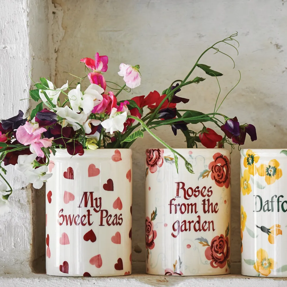 Personalised Pink Hearts Medium Vase