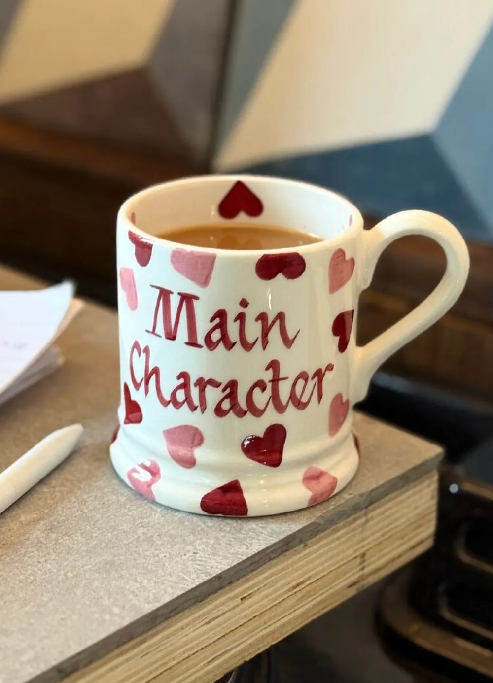 Personalised Pink Hearts 1/2 Pint Mug