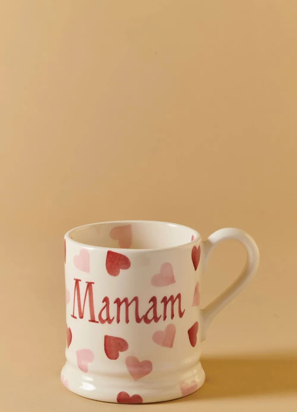 Personalised Pink Hearts 1/2 Pint Mug