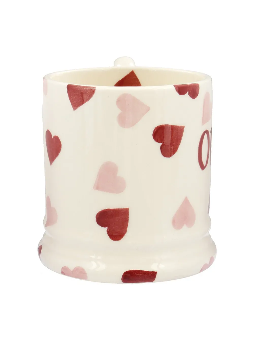 Personalised Pink Hearts 1/2 Pint Mug