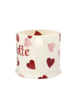 Personalised Pink Hearts Small Mug