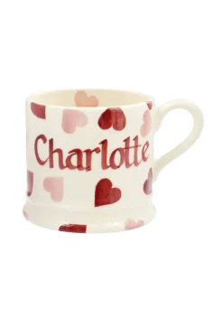 Personalised Pink Hearts Small Mug