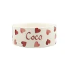 Personalised Pink Hearts Small Pet Bowl