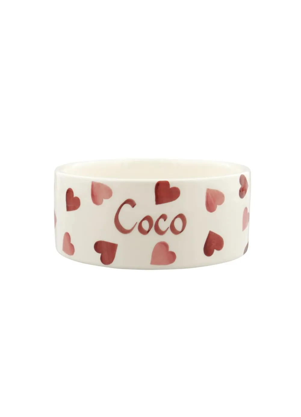 Personalised Pink Hearts Small Pet Bowl