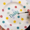 Personalised Polka Dot Medium Dinner Plate, 8.5 Inch