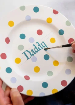 Personalised Polka Dot Medium Dinner Plate, 8.5 Inch