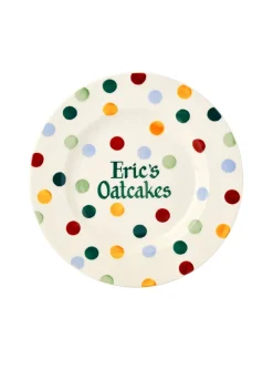 Personalised Polka Dot Medium Dinner Plate, 8.5 Inch