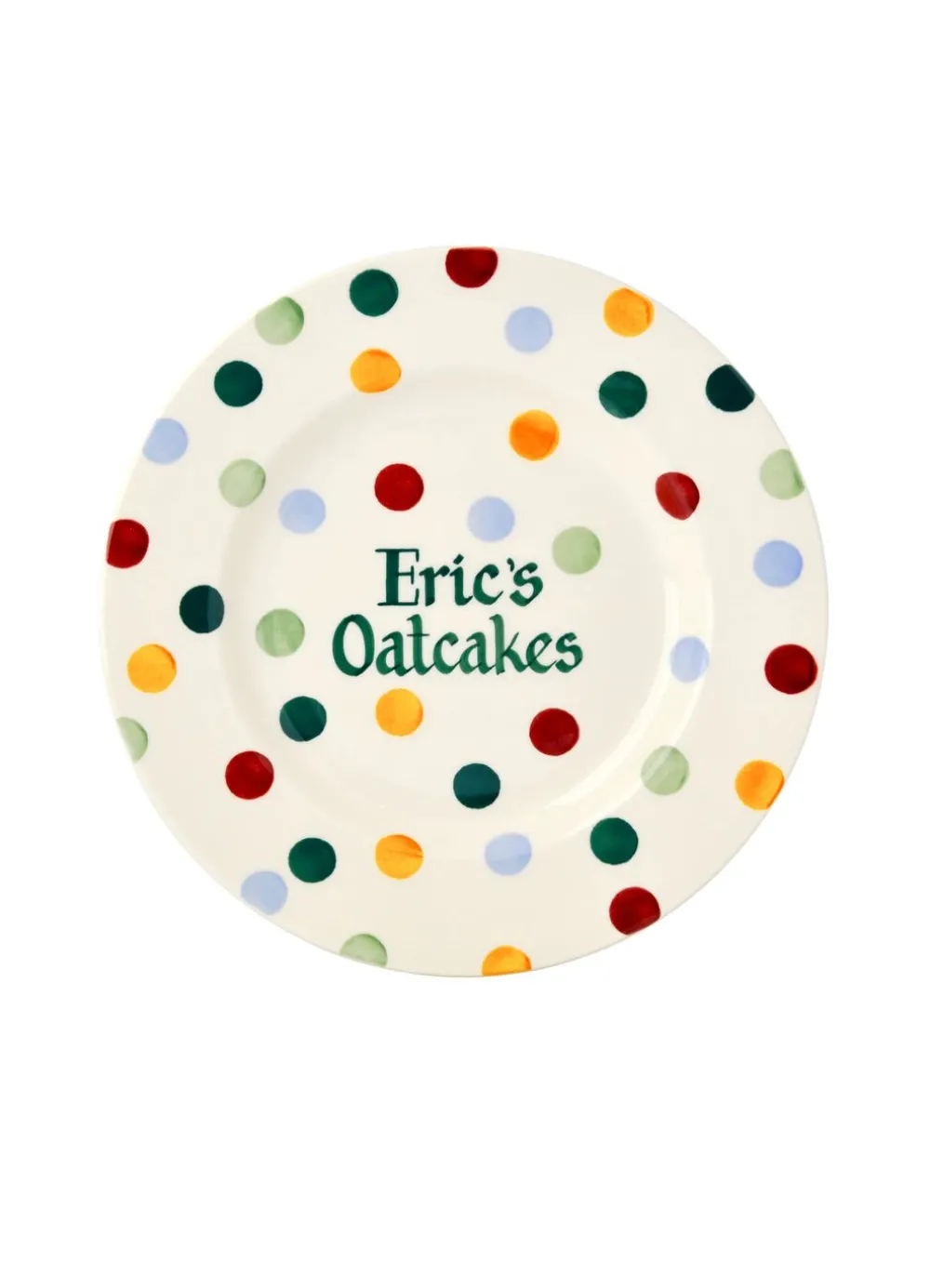 Personalised Polka Dot Medium Dinner Plate, 8.5 Inch