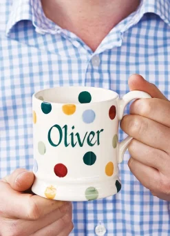 Personalised Polka Dot 1/2 Pint Mug