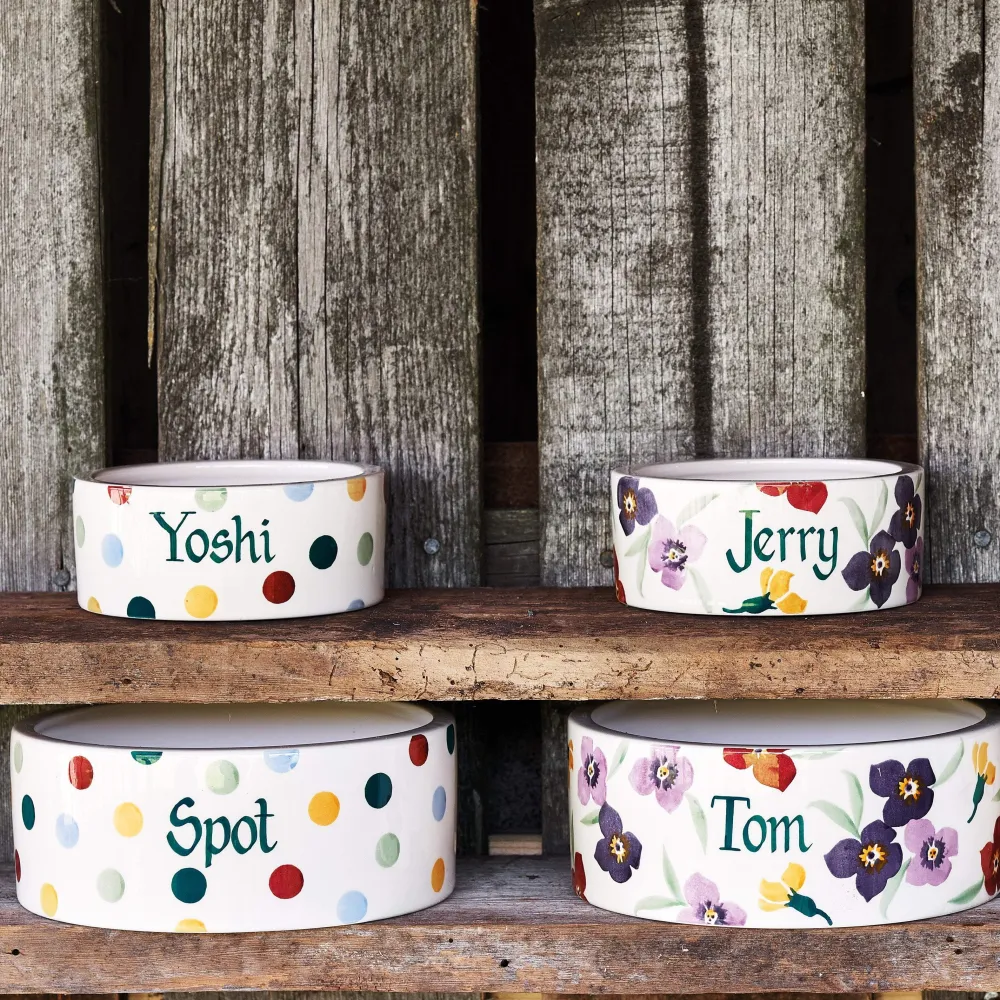 Personalised Polka Dot Small Pet Bowl