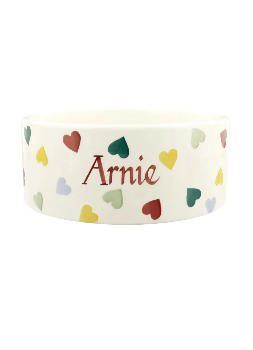 Personalised Polka Hearts Large Pet Bowl