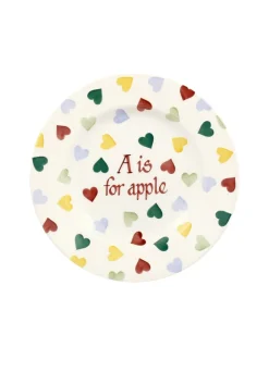 Personalised Polka Hearts Medium Dinner Plate, 8.5 Inch
